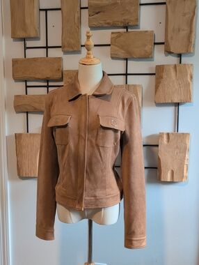 White House Black Market Brown Faux Suede Jacket